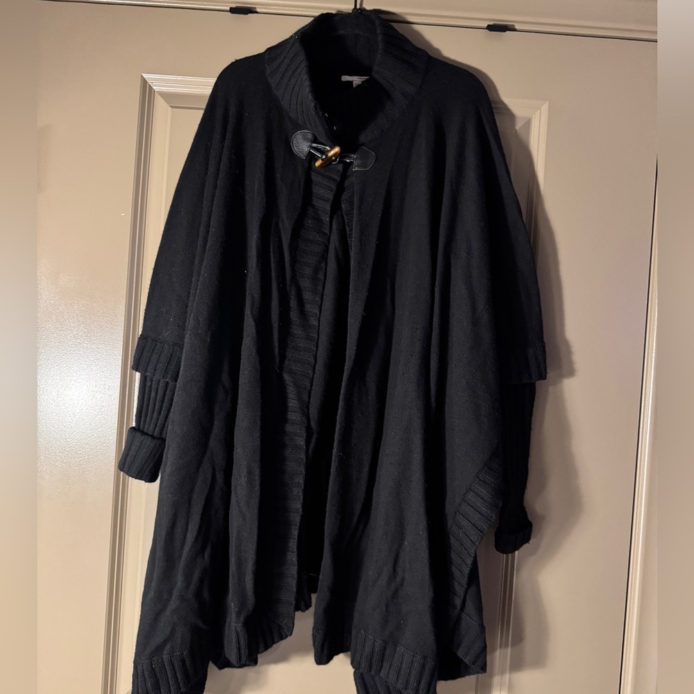 Halogen Black Women's Poncho Sweater
